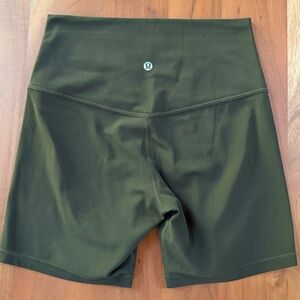 Lululemon dark green sports shorts